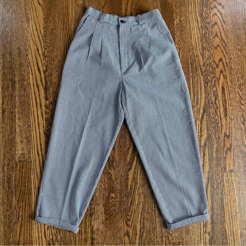 Vintage Houndstooth Cropped Trousers